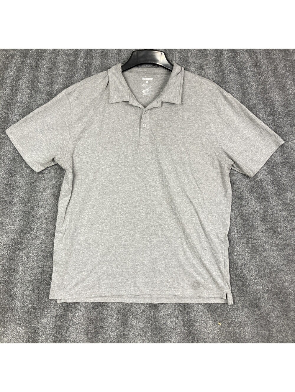 True Classic Mens XL Light Gray S/S Polo Cotton Blend Shirt Top